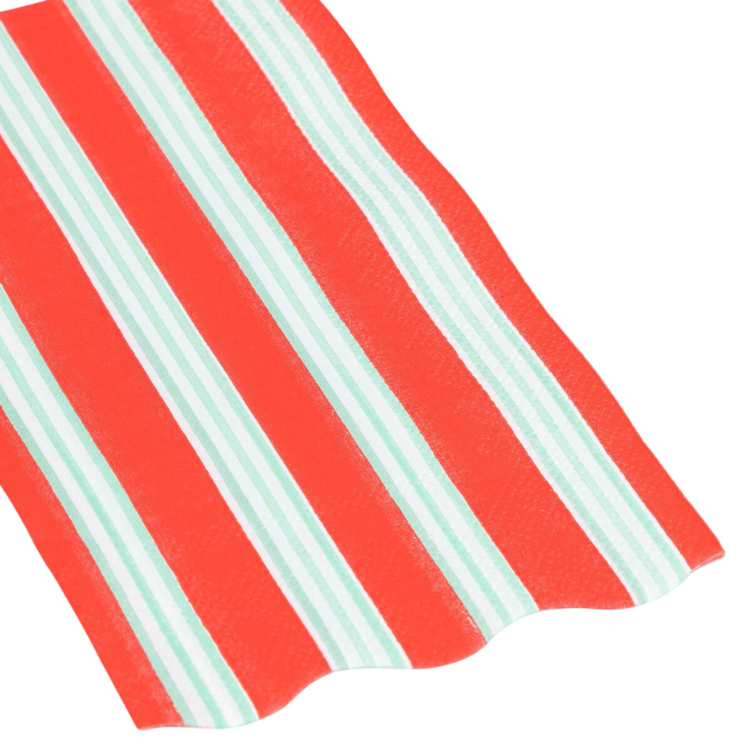 Red and Green Festive Stripe Guest Towels