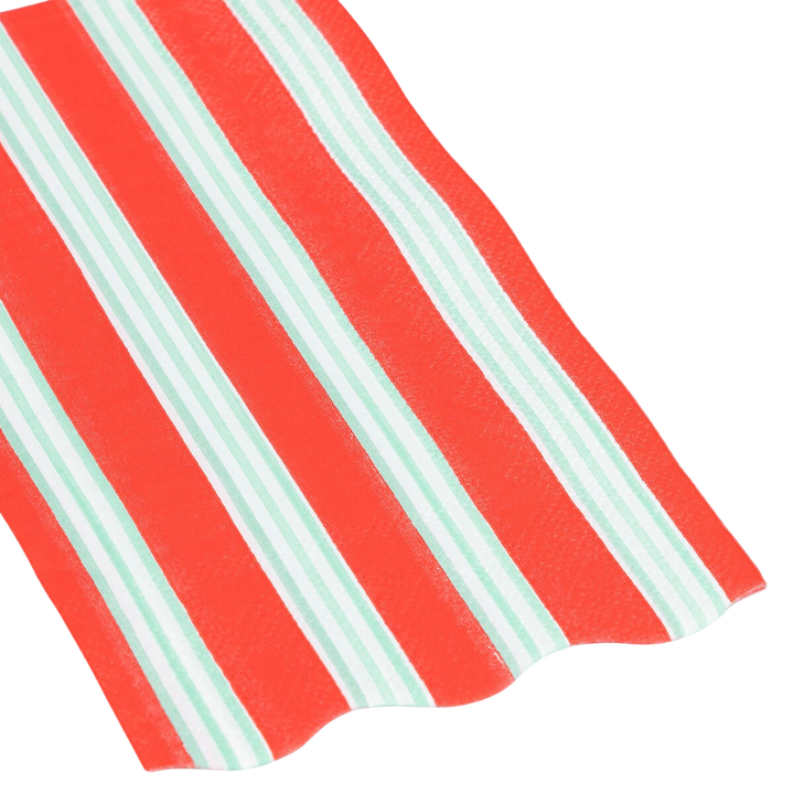 Red and Green Festive Stripe Guest Towels