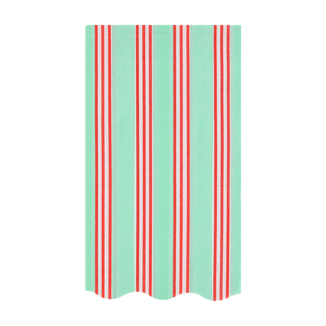 Red and Green Festive Stripe Guest Towels
