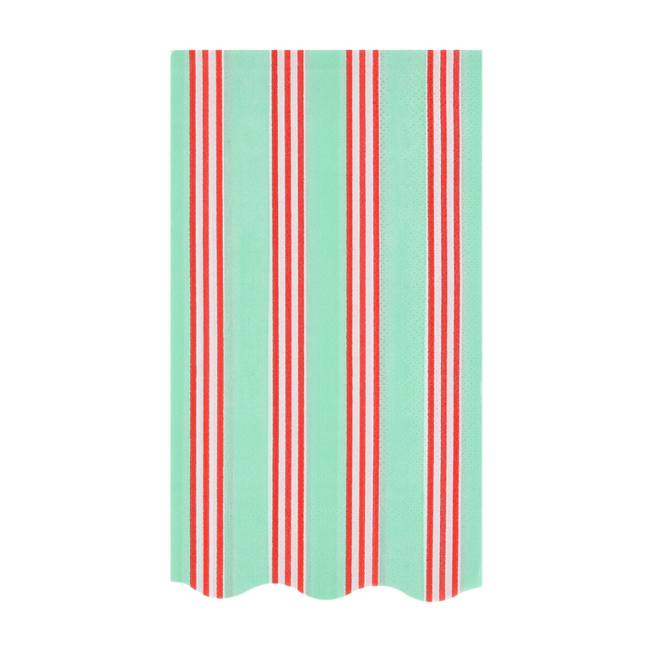 Red and Green Festive Stripe Guest Towels