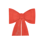 Red bow decorative napkin with ribbon details Christmas holiday theme from Parte Haus party supply store in Bethesda Maryland