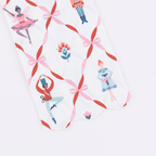 White Nutcracker napkin with ballet and bow illustrations holiday theme from Parte Haus party supply store in Bethesda Maryland