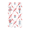 Red and pink Nutcracker themed paper napkin with ballet dancer and soldier from Parte Haus party supply store in Bethesda Maryland