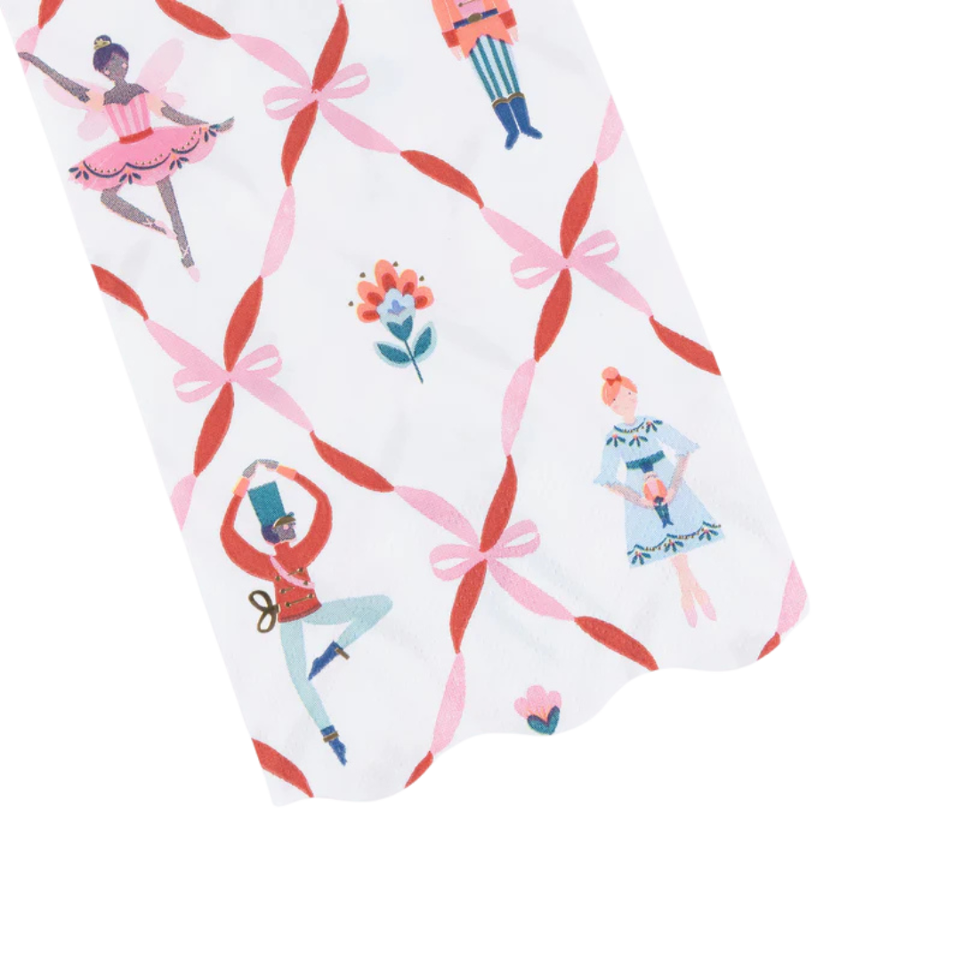 Pink and Red Nutcracker Ballet Guest Napkins