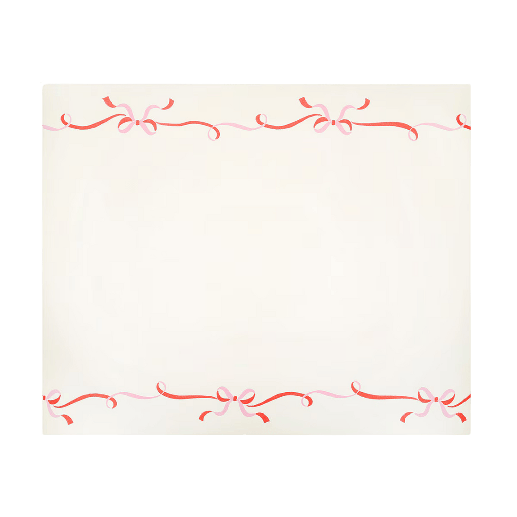 Pink and red ribbon border paper placemat celebration from Parte Haus party supply store in Bethesda MD