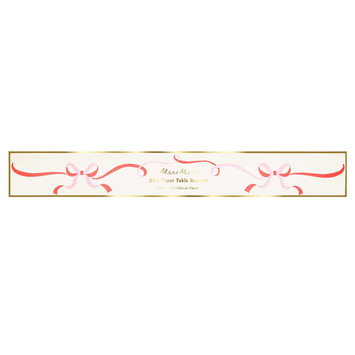 Pink and Red Ribbon Bow Table Runner