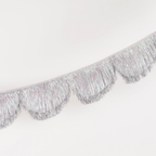 Silver fringe garland shiny tinsel decoration for celebrations from Parte Haus party supply store in Bethesda Maryland