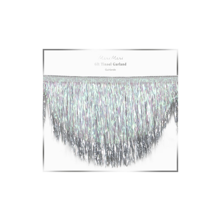 Silver Iridescent Tinsel Scallop Garland