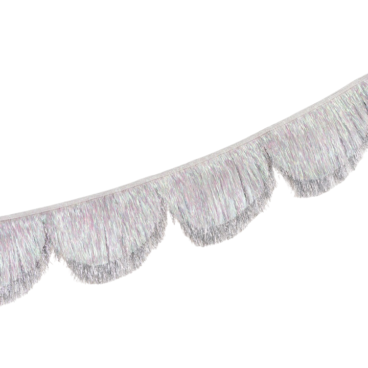 Silver Iridescent Tinsel Scallop Garland