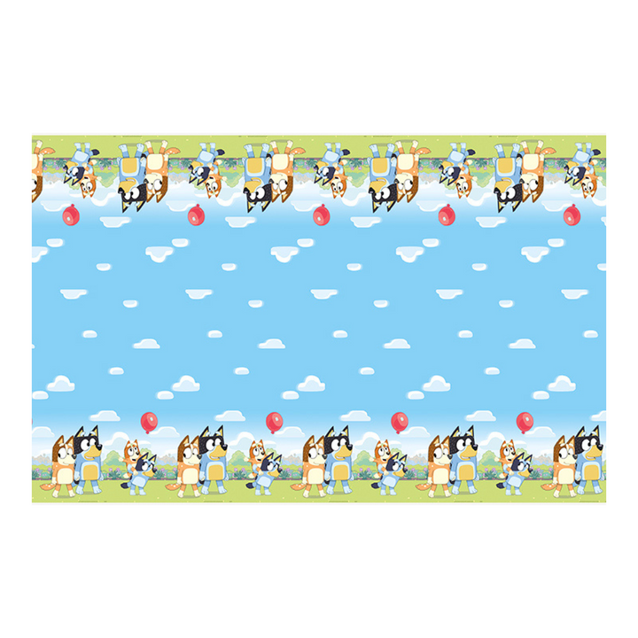 Blue and Green Bluey Plastic Tablecover