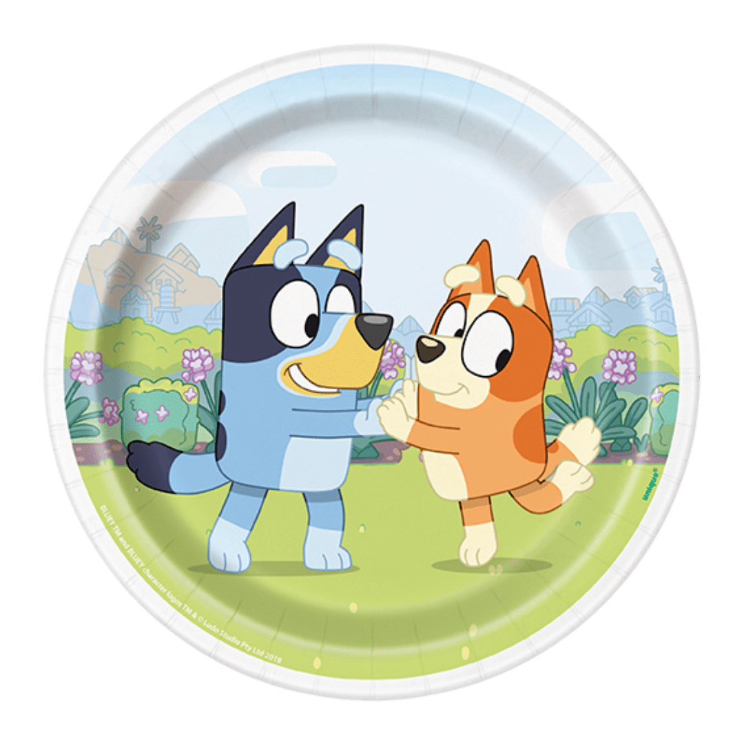 Blue and Orange Bluey Plates - 2 Sizes