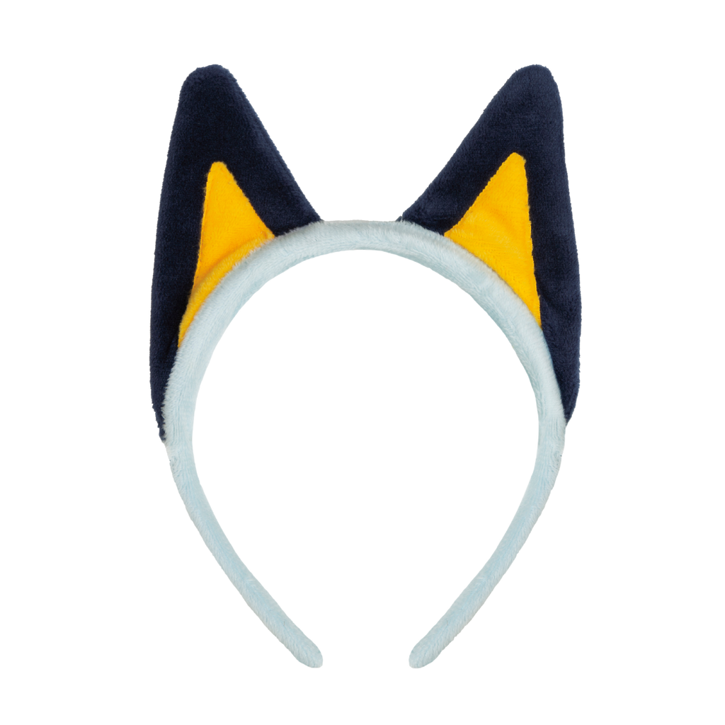 Blue and yellow cat ear headband soft plush accessory for costume party from Parte Haus party supply store in Bethesda MD