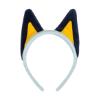 Blue and yellow cat ear headband soft plush accessory for costume party from Parte Haus party supply store in Bethesda MD