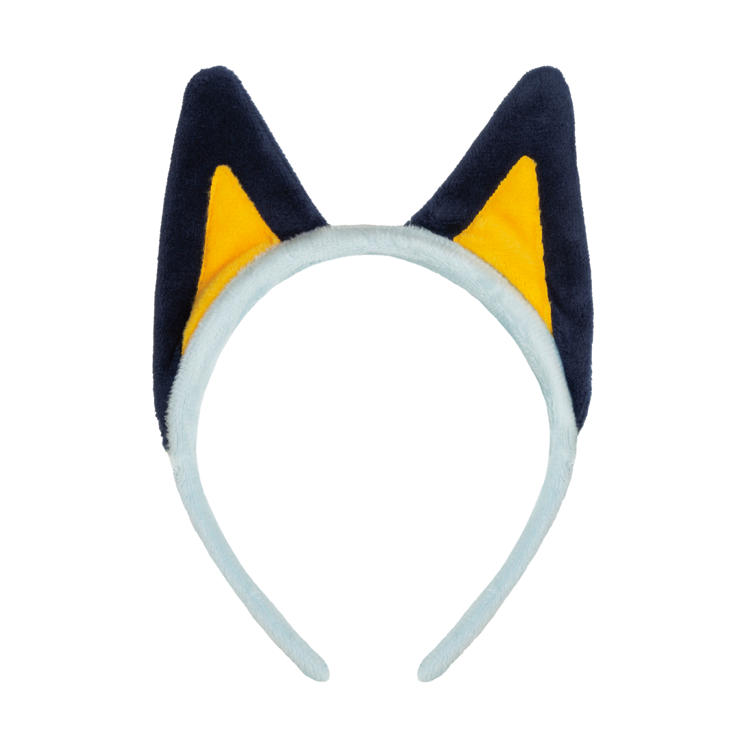 Blue and yellow cat ear headband soft plush accessory for costume party from Parte Haus party supply store in Bethesda MD