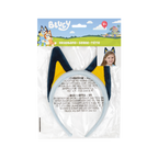 Blue and yellow Bluey headband with plush ears for kids birthday theme from Parte Haus party supply store in Bethesda MD
