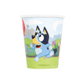 Blue cartoon character paper cup with outdoor scene birthday theme from Parte Haus party supply store in Bethesda MD