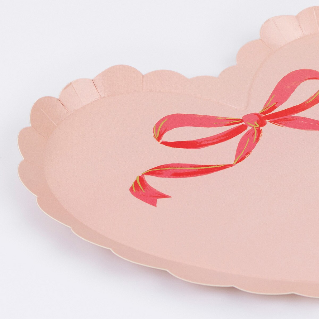 Pink and White Coquette Heart Plates