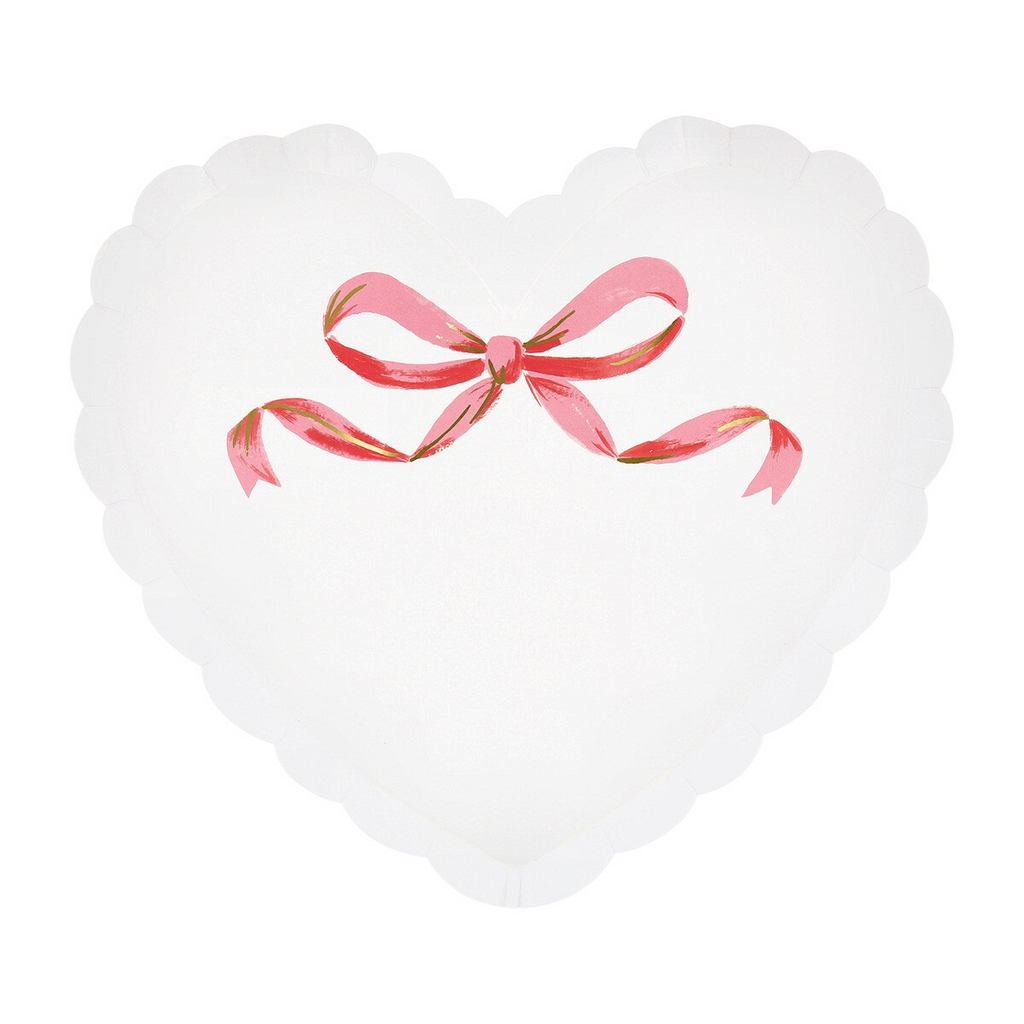 Pink and White Coquette Heart Plates