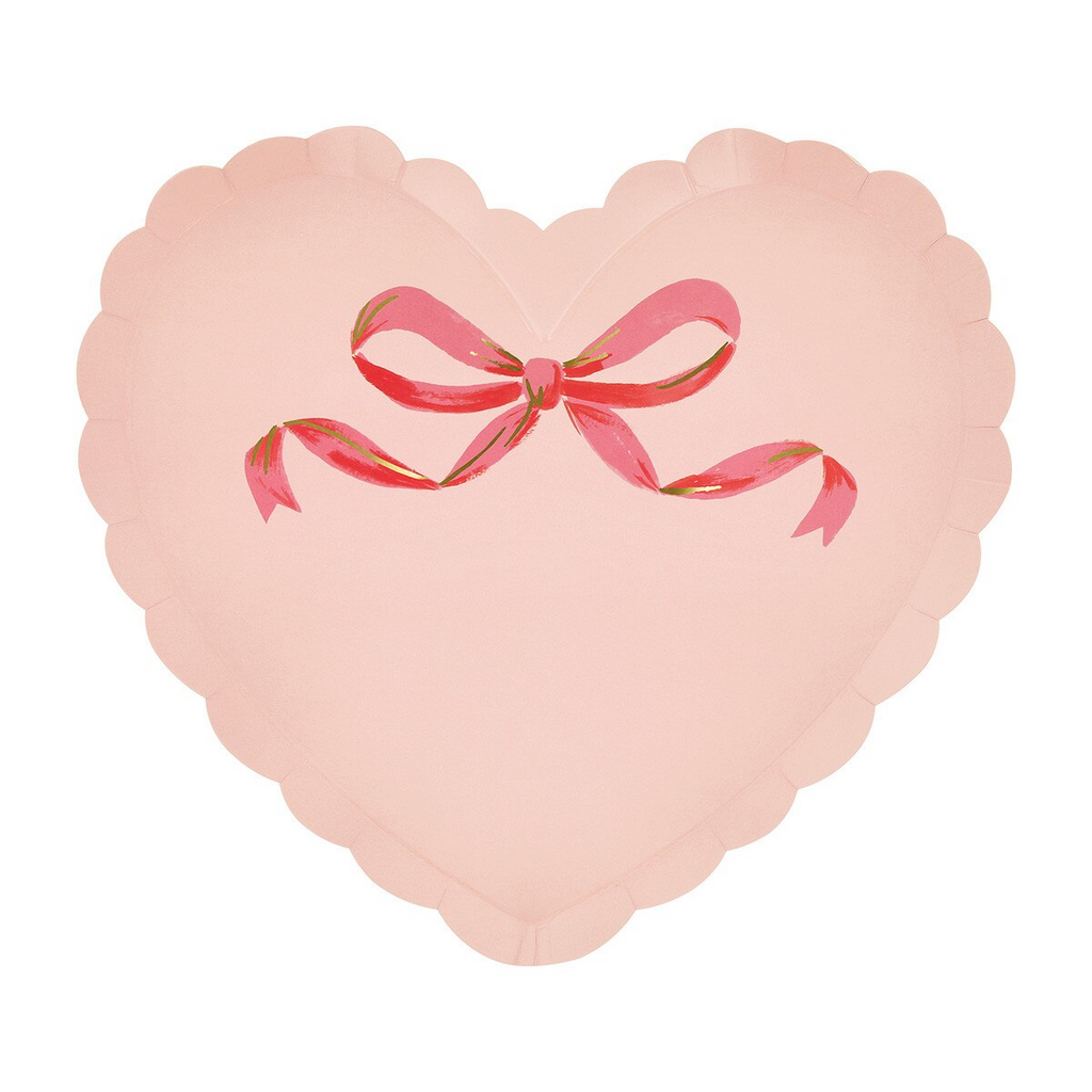 Pink and White Coquette Heart Plates