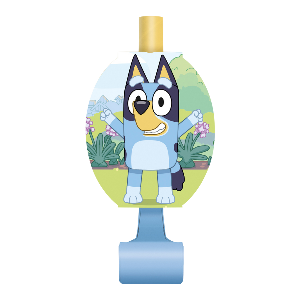 Bluey themed blue blowout with cartoon dog character for kids birthday from Parte Haus party supply store in Bethesda MD