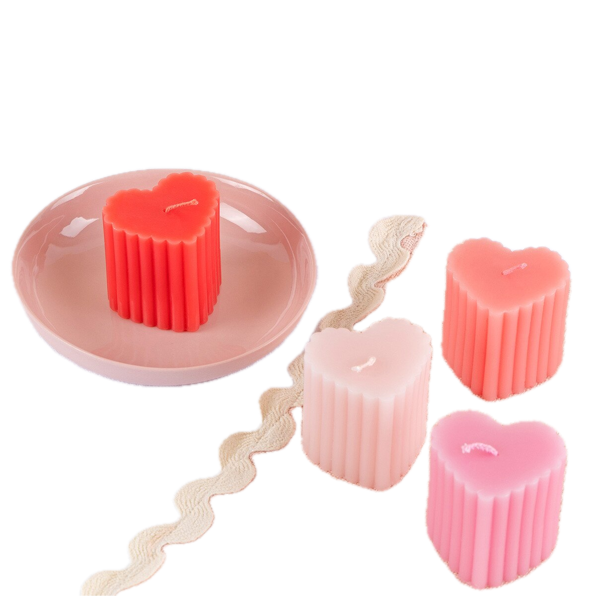 Liberty Scalloped Heart Candles