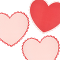 Red and Pink Scalloped Heart Paper Placemats