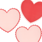 Red and Pink Scalloped Heart Paper Placemats