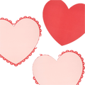 Pink and Red Scalloped Heart Paper Placemats