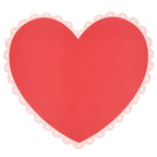 Red and Pink Scalloped Heart Paper Placemats