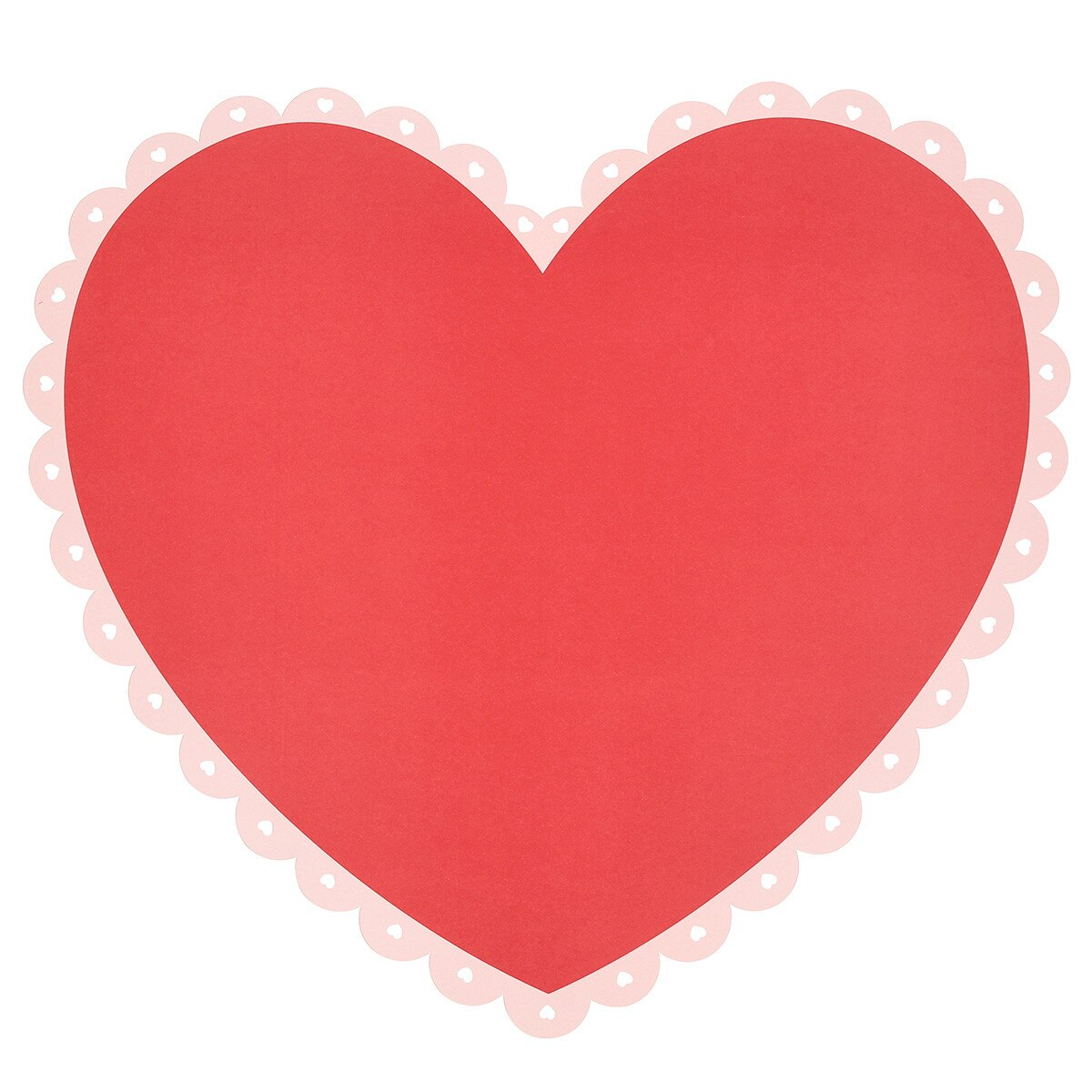Red and Pink Scalloped Heart Paper Placemats