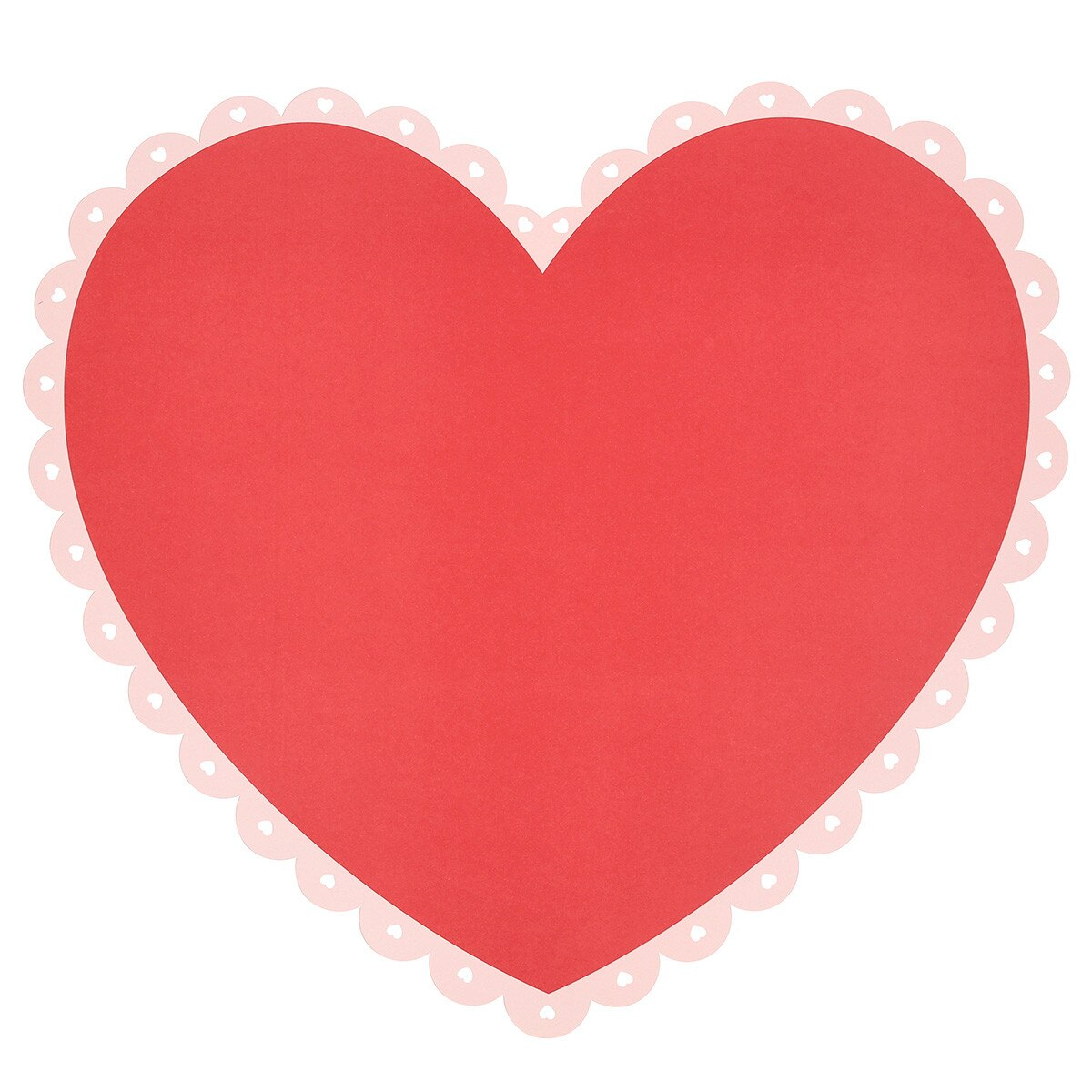Pink and Red Scalloped Heart Paper Placemats