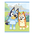 Blue and orange cartoon poster with two cute dogs for kids birthday theme from Parte Haus party supply store in Bethesda MD