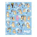Blue cartoon Bluey character sticker sheet for birthday from Parte Haus party supply store in Bethesda Maryland