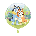 Blue and orange cartoon balloon with hugging dogs for kids birthday from Parte Haus party supply store in Bethesda MD