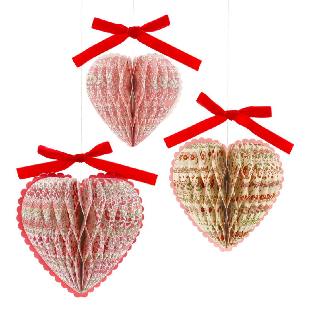 Assorted Color Honeycomb Heart Decoration