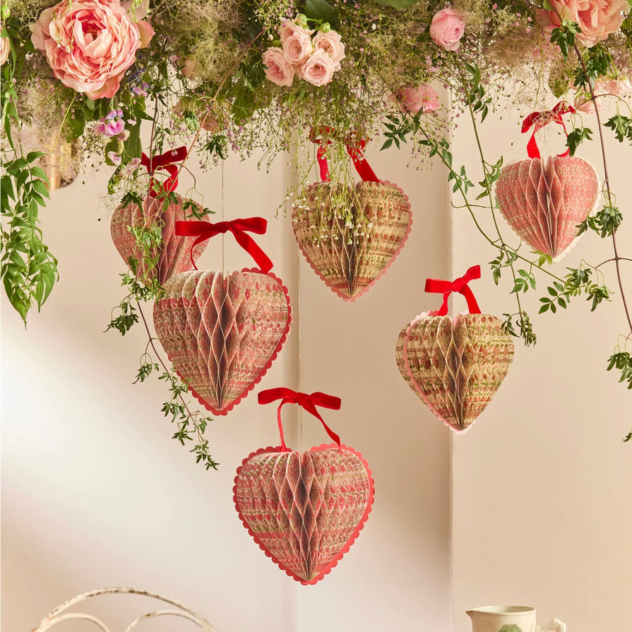 Assorted Color Honeycomb Heart Decoration