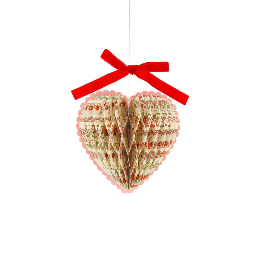 Assorted Color Honeycomb Heart Decoration
