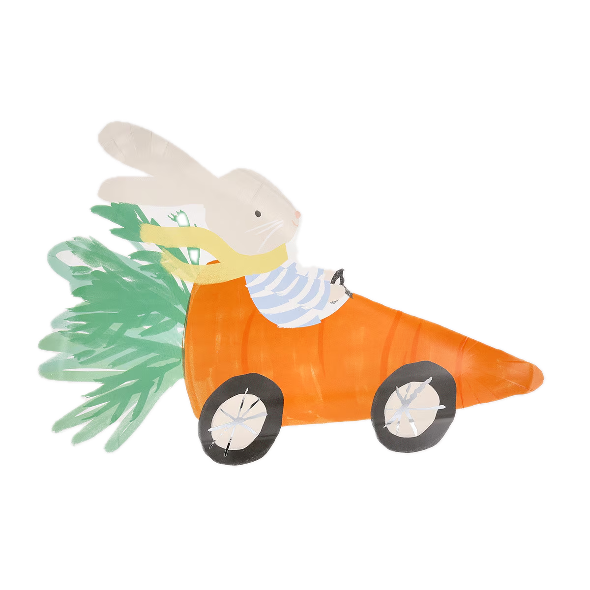 Orange Racing Car Bunny Plates