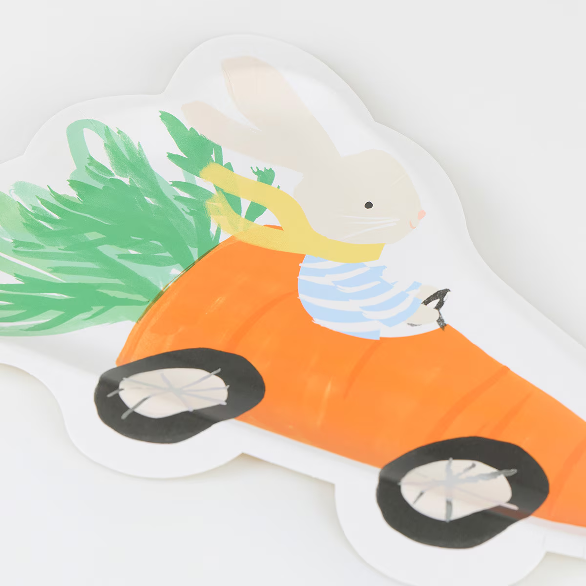 Orange Racing Car Bunny Plates