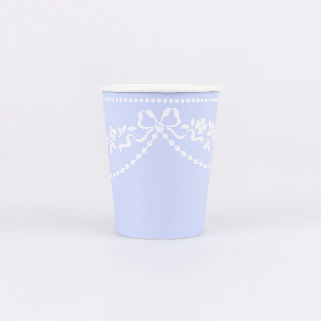 Cornflower Blue Rococo Paper Cups