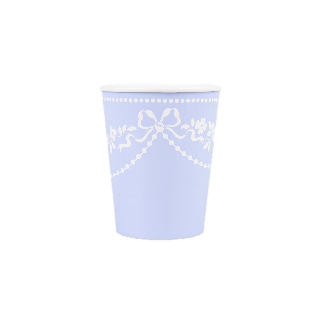 Cornflower Blue Rococo Paper Cups