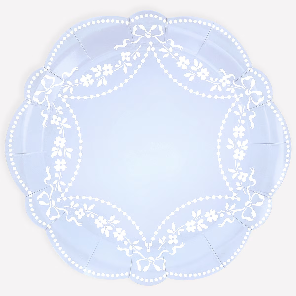 Cornflower Blue Rococo Dinner Plates
