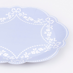 Cornflower Blue Rococo Dinner Plates