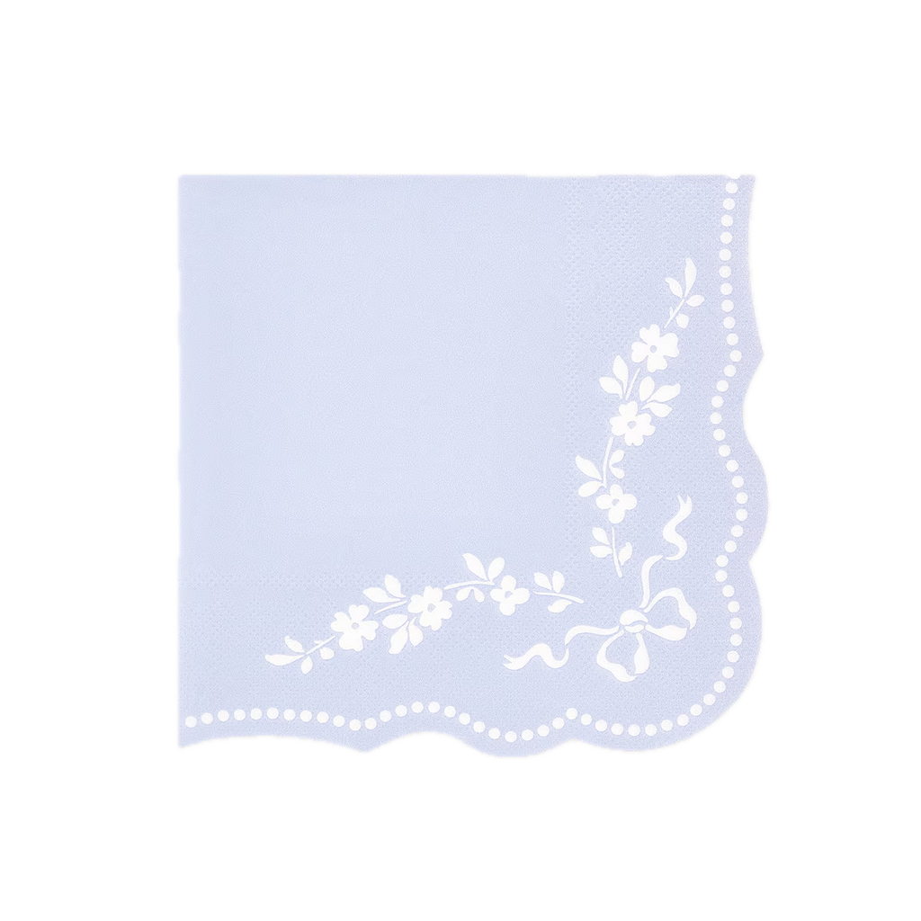 Cornflower Blue Rococo Paper Napkins - 2 Sizes