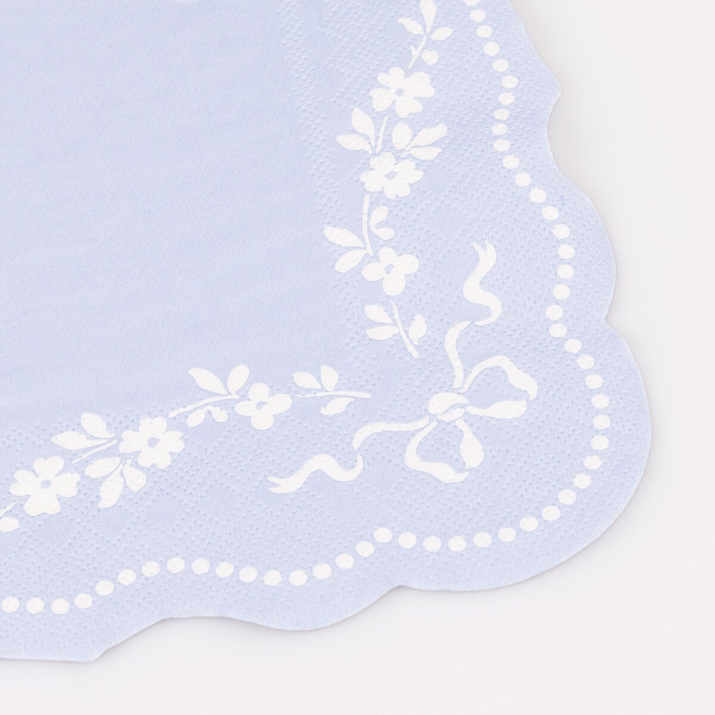 Cornflower Blue Rococo Paper Napkins - 2 Sizes