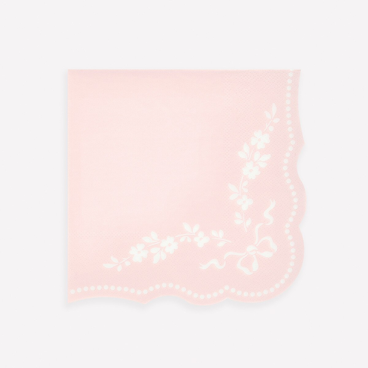 Pastel Pink Rococo Paper Napkins 2 - Sizes