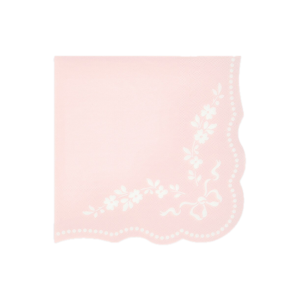 Pastel Pink Rococo Paper Napkins 2 - Sizes