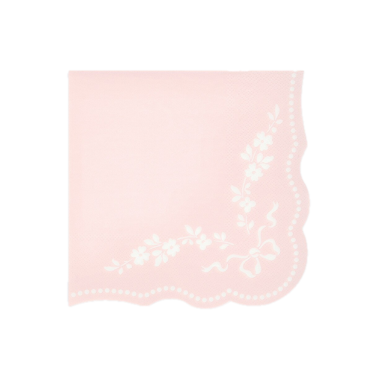 Pastel Pink Rococo Paper Napkins 2 - Sizes