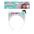 Pink and aqua Gabby's Dollhouse headband with cat ears for kids birthday from Parte Haus party supply store in Bethesda Maryland