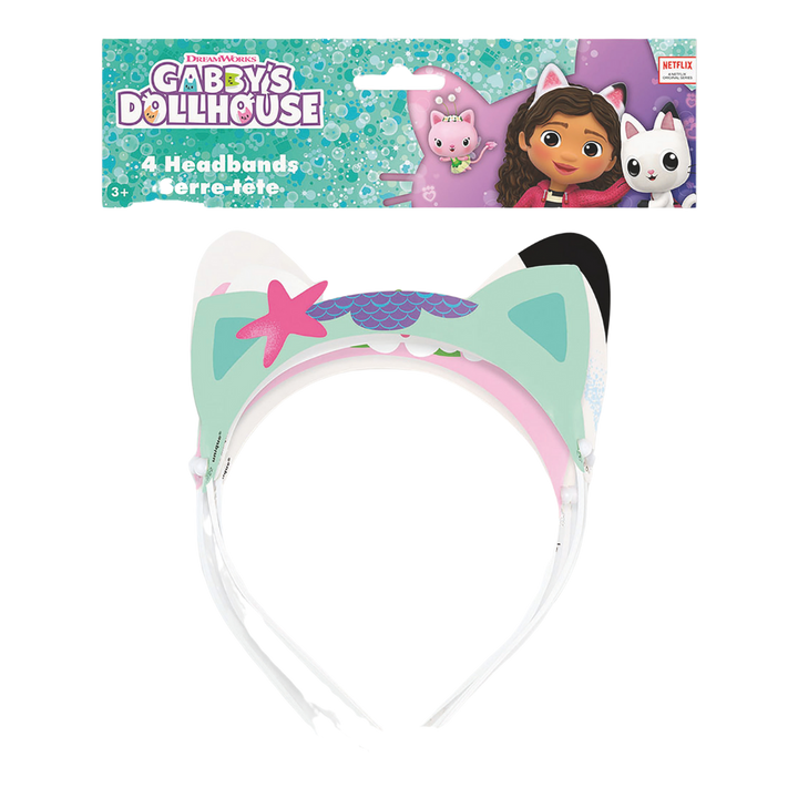 Gabby's Doll House Paper Headbands with Glitter - 4 pk